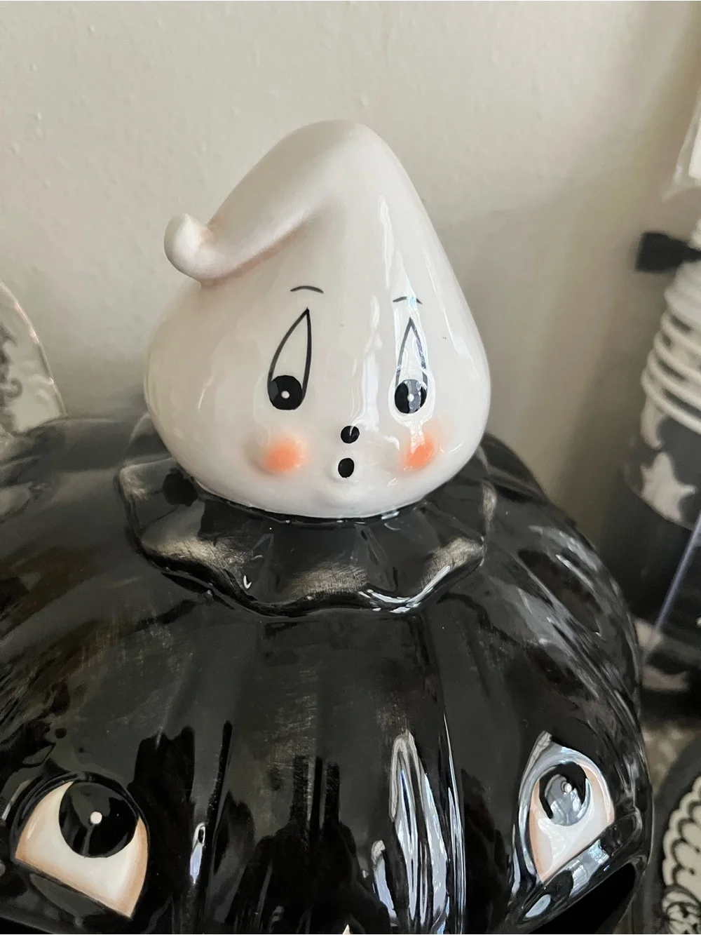 New!Viral Johanna Parker Gus Ghost Big Mouth Jack o Lantern Large candy bowl